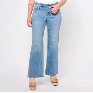 Belle by Kim Gravel Women's Plus Sz Pants 22W Regular Crosshatch Blue A644935